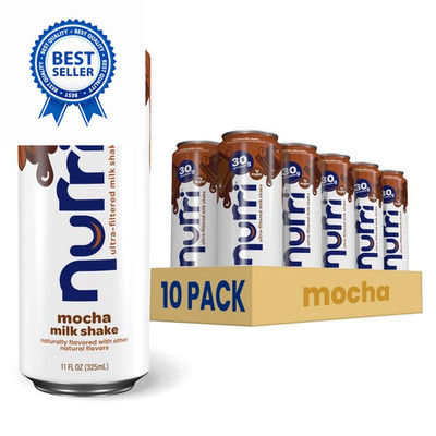 Nurri - 30g Protein Ultra Filtered Milk 11 Fl Oz (Pack of 10), brown, brown