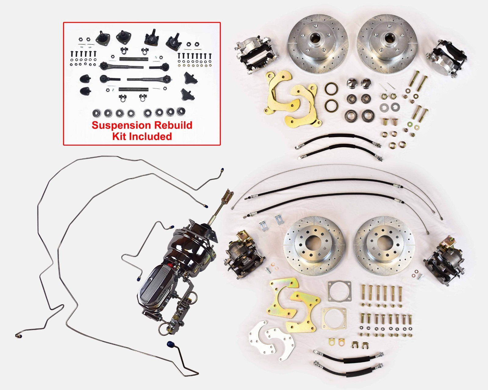 1955 - 1957 Chevrolet Belair Nomad 150 250 series power 4 wheel disc brake kit