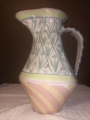 Vintage MacKenzie-Childs Bearded Iris Style 10'' Pitcher