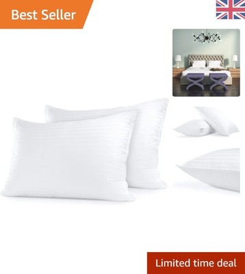 Plüsch Queen Size Kissen - 2er Set Gel-Faser gefüllt für ultimativen Komfort