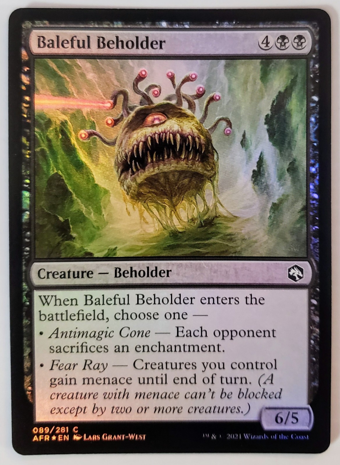 X 1 Baleful Beholder FOIL NM 089 Adventures in the Forgotten Realms MTG ...