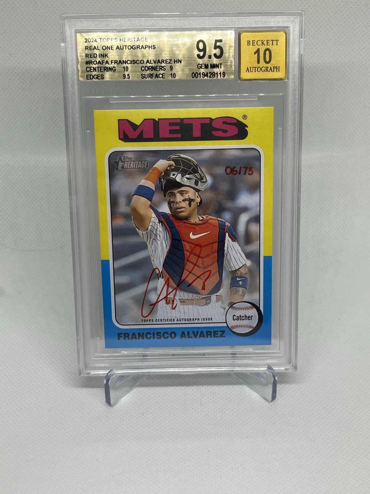 2024 Topps Heritage High Number Red Real One Auto Francisco Alvarez #ROA-FA /75