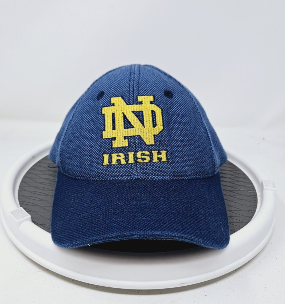 Vintagw Y2K Logo Athletic Licensed Notre Dame Irish Snapback Hat Blue & Gold