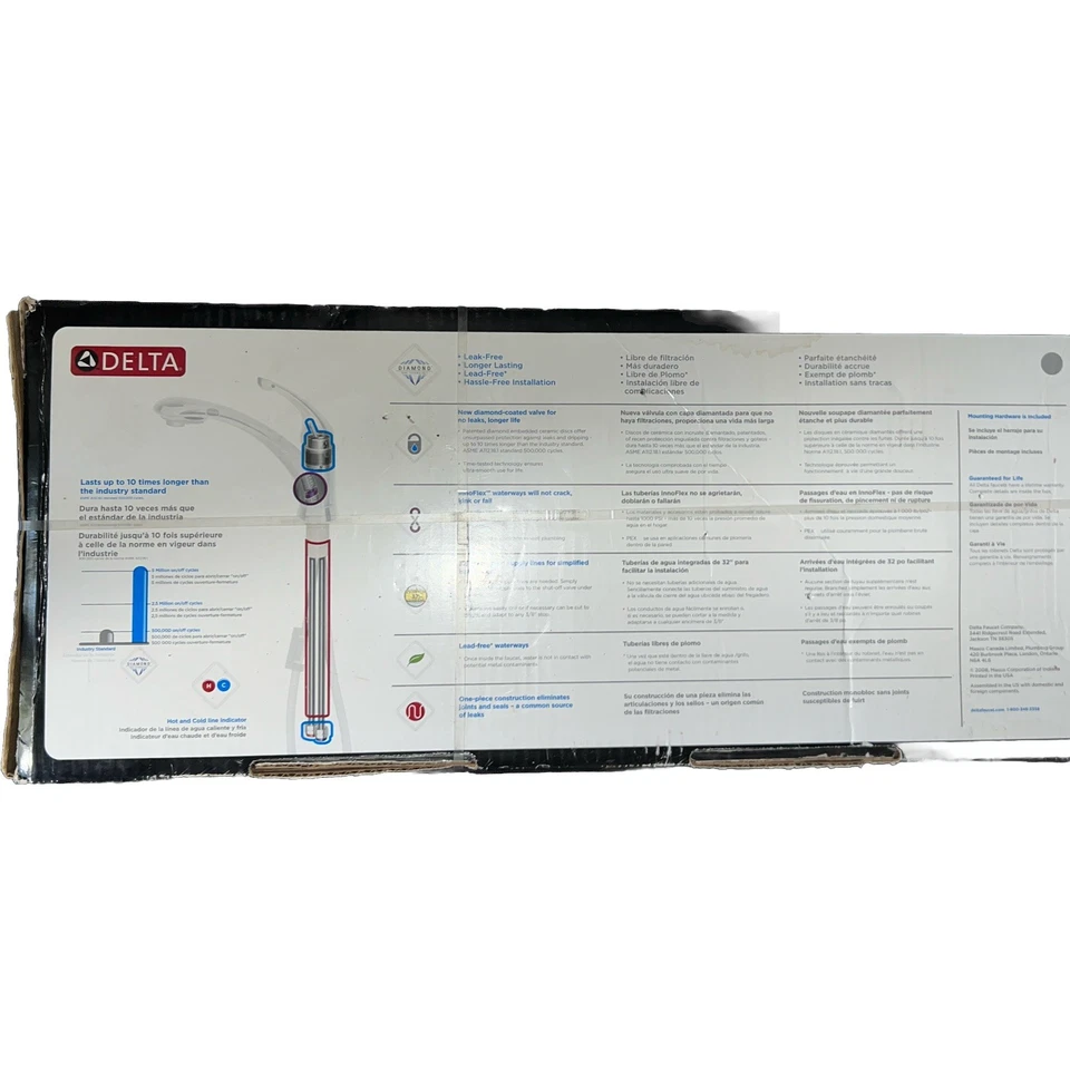 Delta 4353-SD-DST Linden Pull-Out Kitchen Faucet - Chrome New Sealed - Image 2 of 3