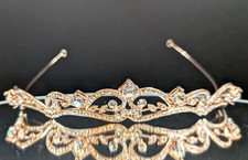 Rose Gold Bridal Tiara Headband Rhinestone Crystal Wedding Crown Prom Headpiece