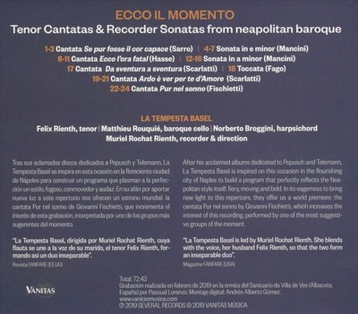 FÉLIX RIENTH / MURIEL ROCHAT RIENTH / LA TEMPESTA BASEL ECCO IL MOMENTO: TENOR C