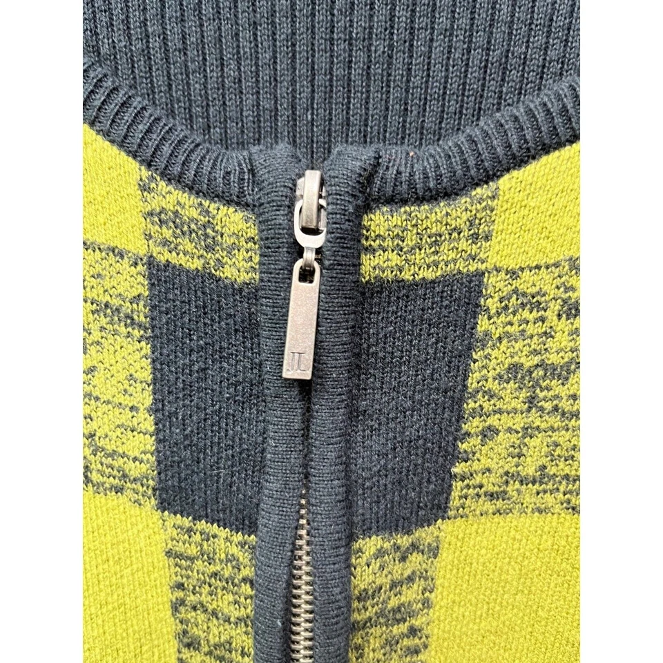 Женский свитер Jessica London большого размера 26/28 зеленый/черный клетчатый на молнии спереди - Изображение 4 из 4