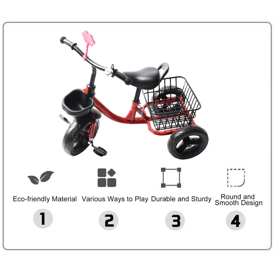 Balance-Dreiräder Für Jungen Und Mädchen Bequemer Griff Metall-Polyurethan