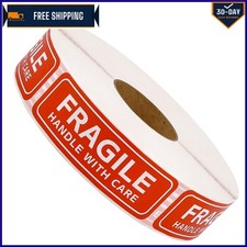 Durable 1"x3" Fragile Labels - 1000 Strong Adhesive Vinyl Stickers for Moving