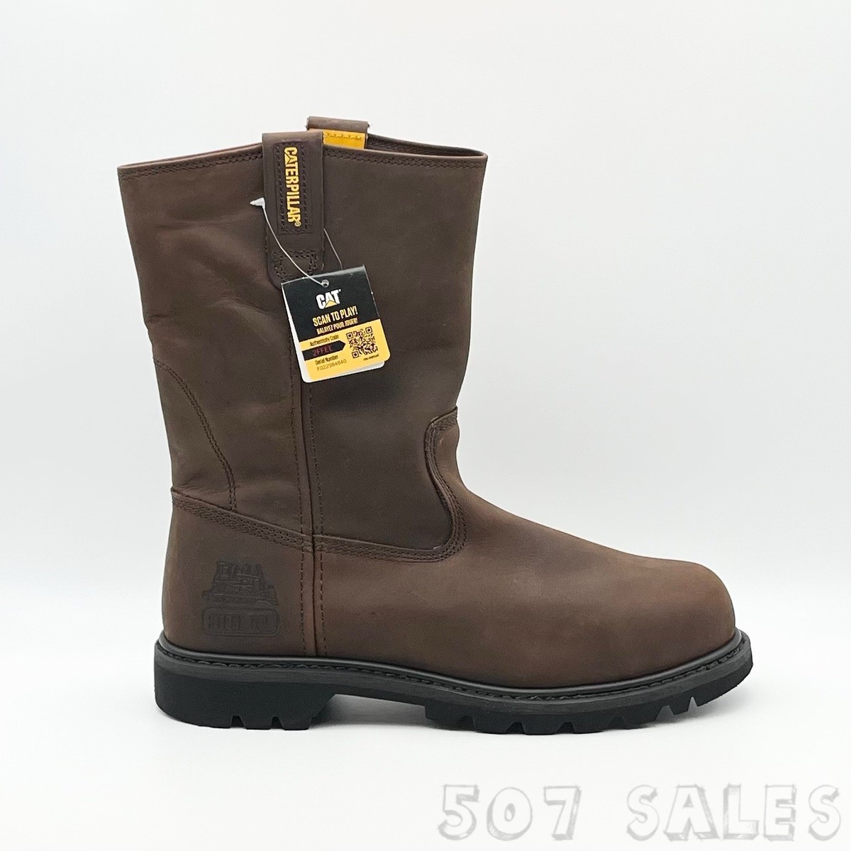 Cat Revolver ST Wellington Dark Brown Steel Toe Boots P89516 Men's