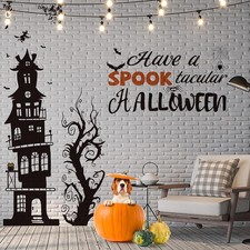 3 Sheets Halloween Wall Decals Removable DIY Bat Castle Stickers