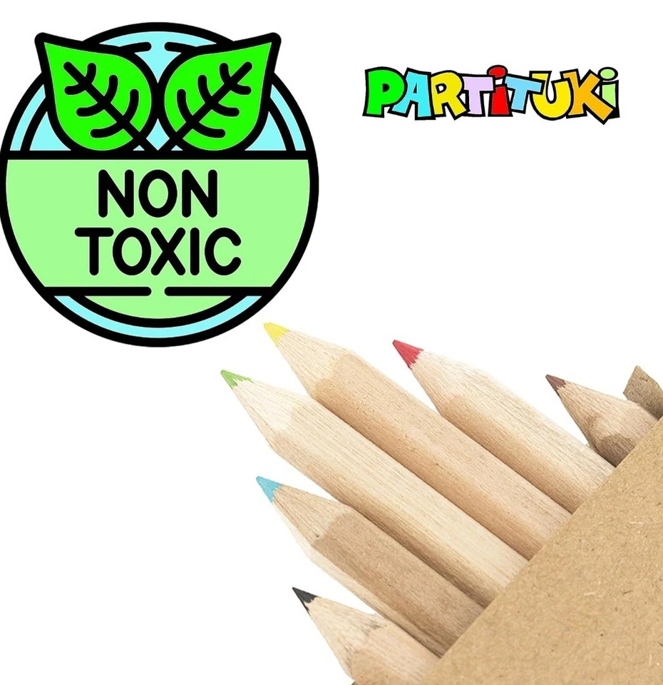 Partituki 25 Boxes of 6 Mini Colored Pencils-Non Toxic-Kraft Box For Kids Party  - Image 3 of 4