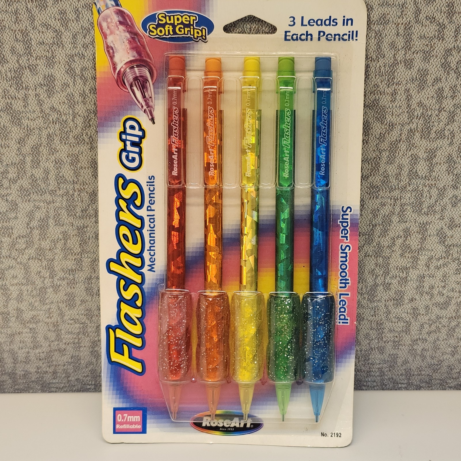 RoseArt Flashers 2005 Pack/5 Super Soft Grip .7mm Mechanical Pencils 2192