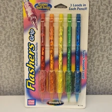 RoseArt Flashers 2005 Pack/5 Super Soft Grip .7mm Mechanical Pencils 2192
