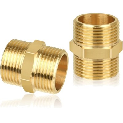 Double Nipples 3/4 Inch, Brass Male Thread Diameter 24 mm, Double Nipple Hexa...