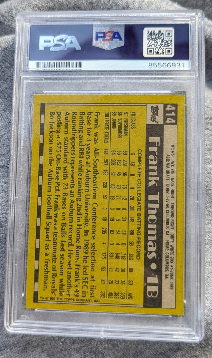 ＊ misappy⭐️ ＊ MULTIPLE ERROR MISPRINT 1990 Topps #414 Frank Thomas Rookie