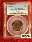 1909-S Indian Head Small Cent PCGS Cleaning VF Details San Francisco Bronze