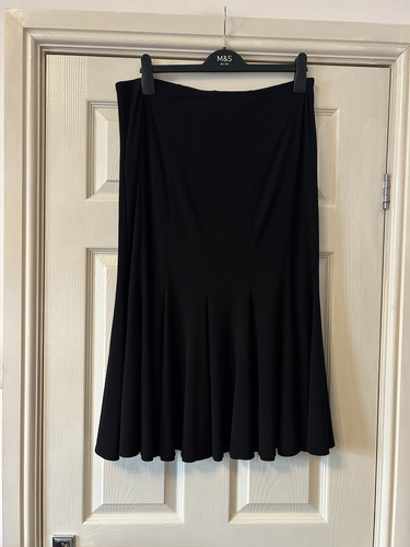 Joseph Ribkoff Skirt Size 16 UK Black Flare Midi Stretch Pull On Smart Workwear