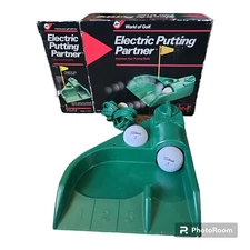 Electric Golf Putting Partner Adjustable Ball Return Tested Works Great! In Box