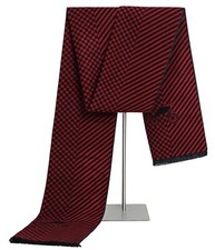 Soft Men  s Luxury Scarf With Horse  Carriage Red / Black