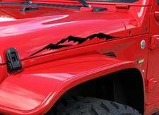 2 Mountains For Jeep Wrangler Hood Decals Stickers Rubicon Tj Jk Cj Yj Trucks