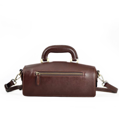 Erivis Women Brown Leather Doctor Bag Vintage Style Adjustable Shoulder Strap - Picture 29 of 32