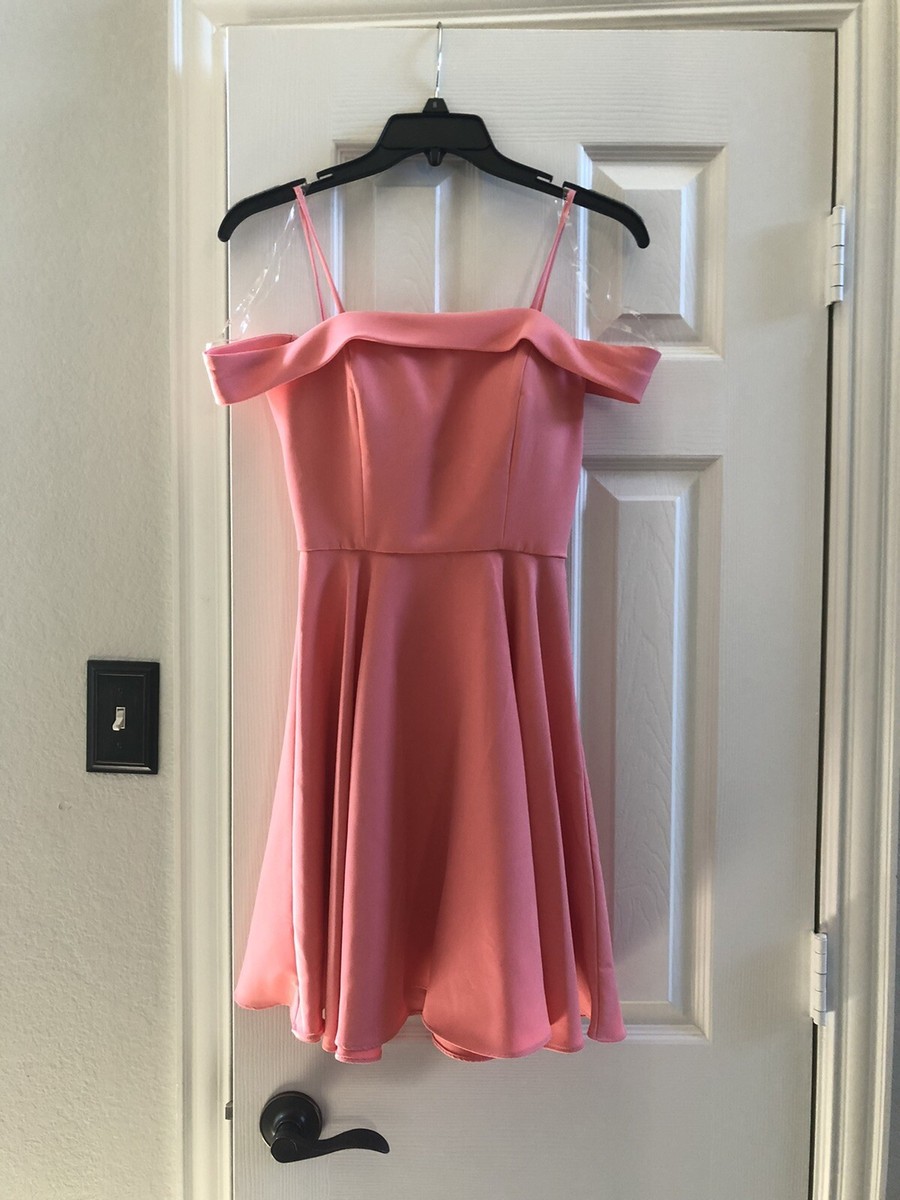 coral bridesmaid dresses dillards BABARONI One Flower Shoulder Chiffon Dresses with Pocket Coral, Coral / US0