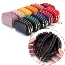 Women Change Wallet Coin Purse Zipper Leather Credit Card Holder Clutch Keychain