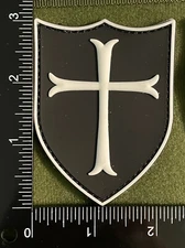 Templar Knight Crusader Holy Shield Jerusalem Christian Cross Hook Loop Patch