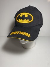 DC Comics Batman Youth Boys Hat Cap Hook and Loop Black Embroidered Batman