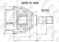 NPW-PL-009 NTY Gelenksatz, Antriebswelle FüR Opel,Vauxhall