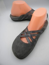 VIONIC Orthaheel Claire Light Gray Suede Slip-on Elastic Straps Mule EU 38 US 7
