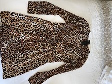 Nasty Gal Brown Leopard Print V Neck Button Up Mini Dress Size 6