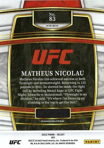 2022 Panini Select UFC Silver Prizm Parallels (You Pick) Rookies (RC) & Veterans - 第 60/103 張圖片