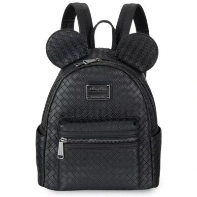 black loungefly mini backpack NWT!! Disney Parks Mickey Mouse Woven Black Loungefly Mini Backpack