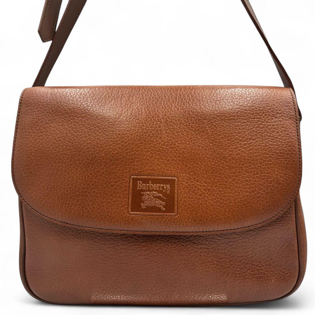 Burberry Shoulder Bag Nova Check Leather Brown Authentic F1205346