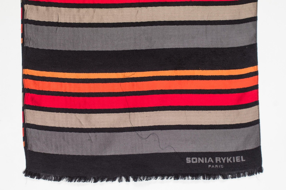 Foulard Authentique Sonia Rykiel En Soie Et Laine Motif Floral - Occasion Bon état