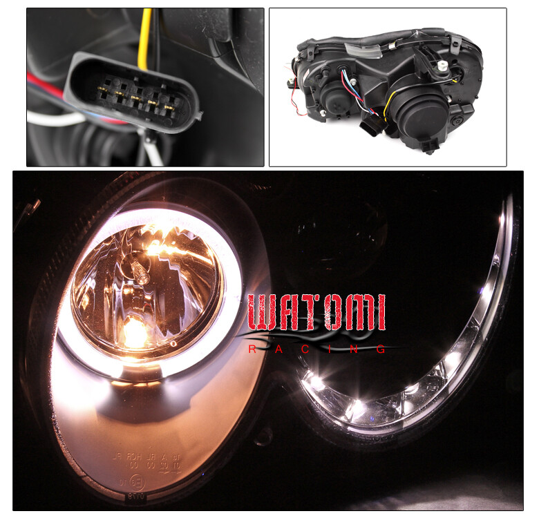 03-09 MERCEDES-BENZ CLK W209 HALO DRL LED PROJECTOR HEADLIGHTS
