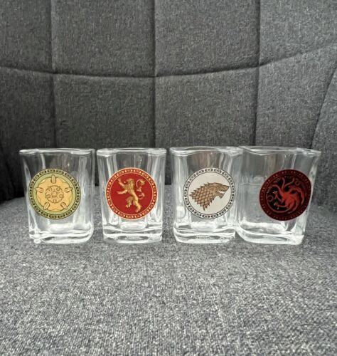 Game of Thrones Shot Glasses - Set of 4 - HBO Licensed 2013 - Zdjęcie 1 z 7