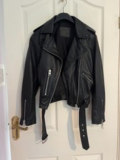 Beautiful Allsaints Leather Jacket - Rrp £300- Size 8 - As New-worn Only Twice