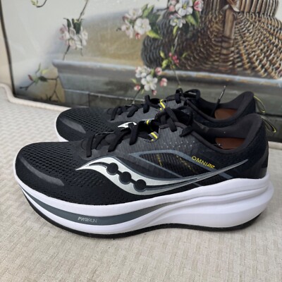 Saucony Omni 22 Mens Size 11 Black/White Running Shoes Lightweight  Breathable