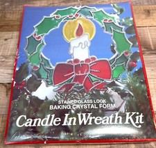Ack Stained Glass Look Baking Crystal Candle In Wreath Kit For Holiday Craft D