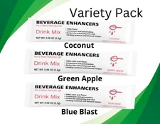 Beverage Enhancers Drink Mix (Variety Pack of Coconut, Green Apple & Blue Blast)