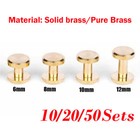 10/20/50Pack Stud Bind Rivet Brass for Leather Belt Wallet Chicago Screw Nail US