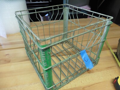 Vtg Fitchett Bros Brothers Metal wire Milk crate 13x13x13 1972