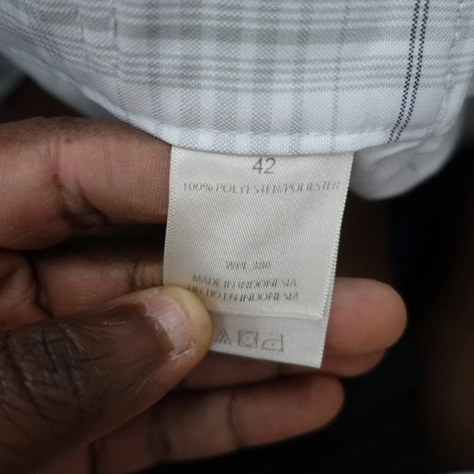 Haggar 短裤男式 42 灰色白色格子 100% 聚酯纤维斜杠口袋拉链门襟 — 第 3/4 张图片