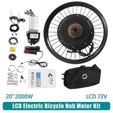 20" Bicycle Rear Wheel Motor Conversion Kits Mutifunction 9-speed 2000W 72V