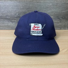 Vintage NRA Brigade Hat Cap Snapback Blue James Madison Adjustable USA Made