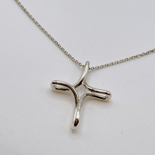Tiffany & Co. Infinity Cross Peretti Necklace Pendant Silver 925 Auth/Pouch/Box - Picture 9 of 21