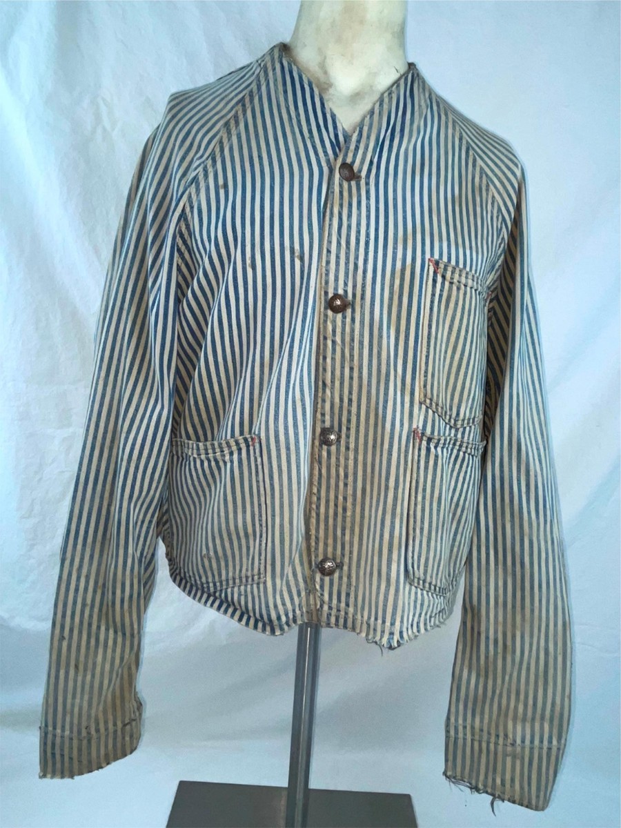 VTG 40S BIG MAC DENIM JEAN WORK CHORE ENGINEER RAILROAD STRIPE